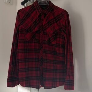 Surface to Air Red and Black Plaid Men's Shirt